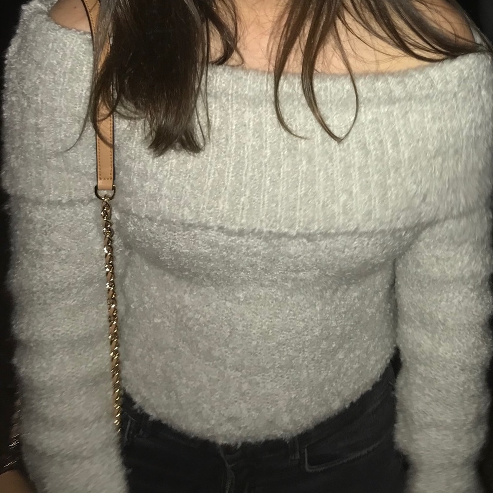Gray Urban Outfitters Off the Shoulder Sweater